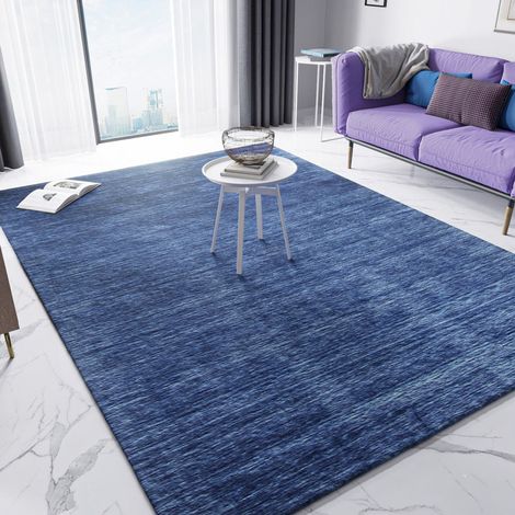 Tapis Loribaft Tapis Teppstar - Tapis en laine  - 240x170cm, Rectangular - 100% Laine vierge - Tissé main - Bleu pétrole