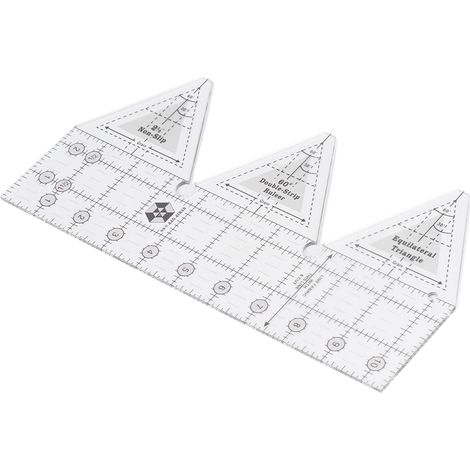Règle de couture 10 pouces, triangle 60 degrés, transparente et légère en acrylique, pour coupe de tissu, patchwork et quilting, outil de mesure précis. (1/5)