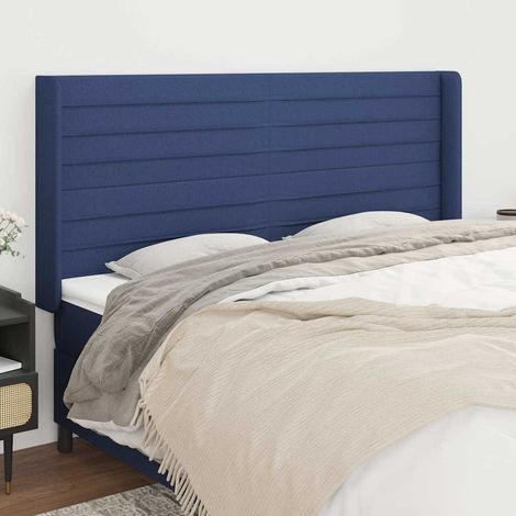 vidaXL Cabecero con orejas de tela azul 163x16x118/128 cm (1/5)
