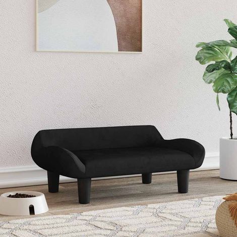 vidaXL Cama para perros de terciopelo negra 70x40x24 cm (1/5)