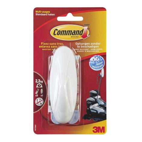 Crochet adhésif Command, Blanc x 1 Large ( Prix pour 1 Jeu )