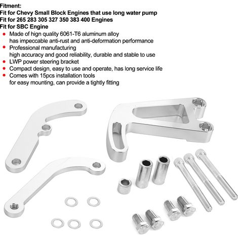 Halterung für Servolenkungspumpe für LWP Small-Block-Motoren 265, 283, 305, 327, 350, 383, 400 – Sichere Montage