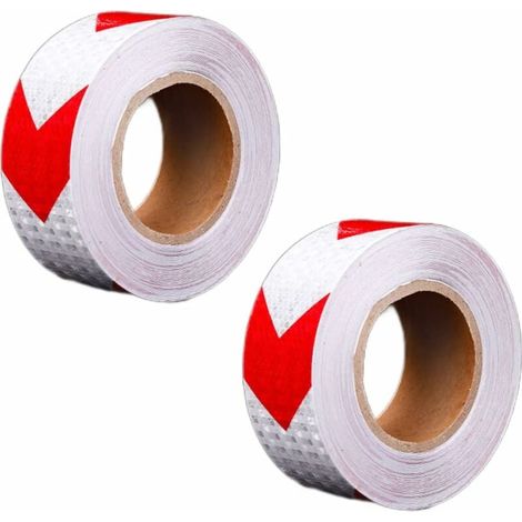 Reflective Tapes High Intensity Prismatic Waterproof Arrow Shape Reflective Safety Warning Tape Vinyl Roll Self-Adhesive Security Marking Tape 2pcs (1/5)