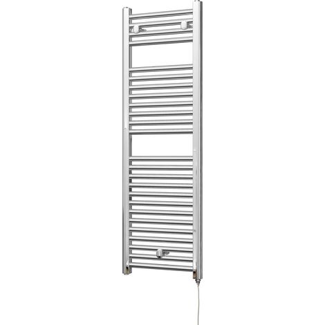 Roma - Chrome Electric Towel Rail H1230mm x W400mm Straight 300w Standard (1/3)