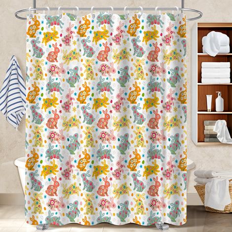 Rideau de bain 180x180 À œillets renforcés rideau imperméable pour personne allergique (1/5)
