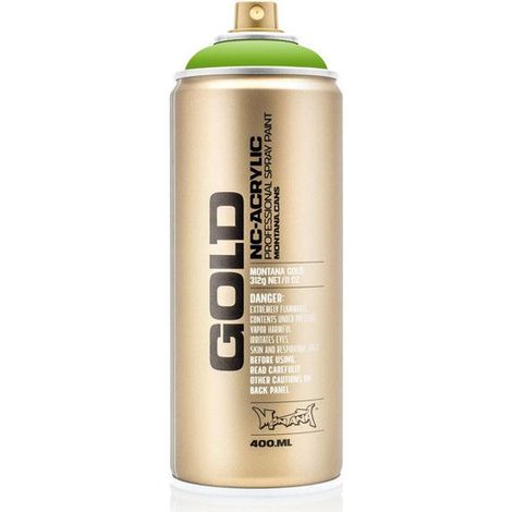 Bombe de peinture - Gold - Acrylique - Shock green light - S6000 - 400ml - Montana Cans