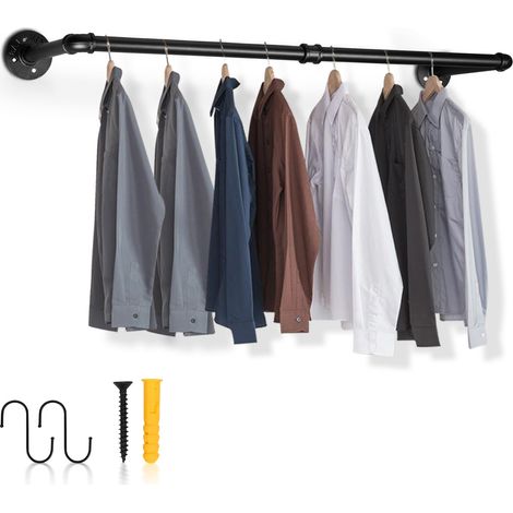 Wolketon 1xBarra de colgar de 92 cm. diseño vintage. fácil de colgar. capacidad de carga de 65 kg