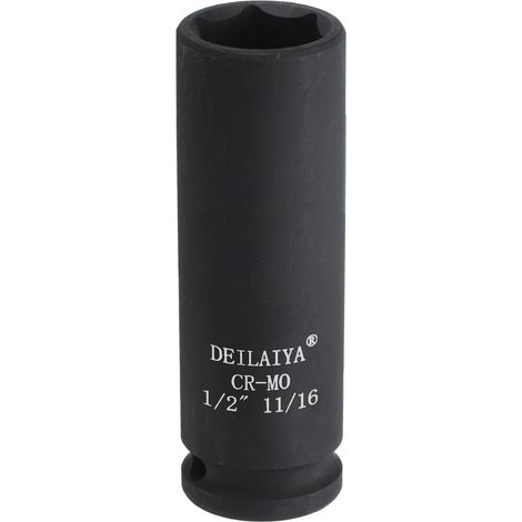 11/16" Douille Choc Profonde SAE 1/2" Drive Acier CR-MO (1/5)