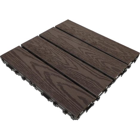 Revêtement de sol en PVC antidérapant à emboîter pour terrasse et jardin, résistant la décoloration (1/5)