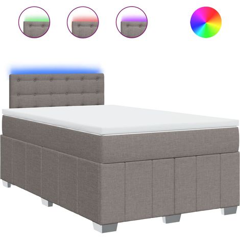 Maison Exclusive - Sommier à lattes de lit avec matelas taupe 120x190 cm tissu (1/5)