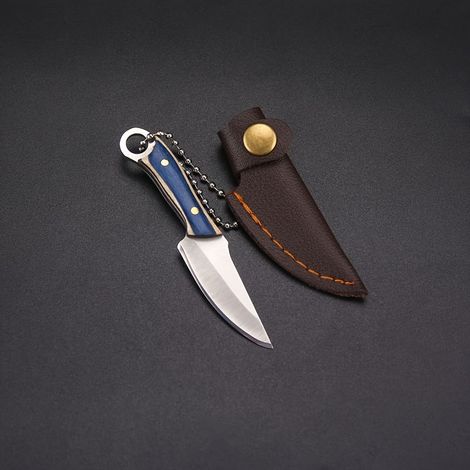 1 couteau de poche miniature avec manche en bois – Mini-couteau-clé portable pour déballer des emballages, la pêche et le camping, Mini-Lan-02 (1/5)