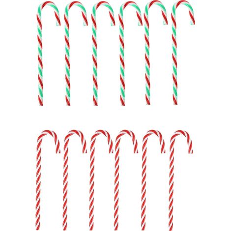 Décorations de saison 12 Pièces Sapin Noël Canne en Bonbon Rouge Blanc Candy Cane Décorations Sucres d'orge Suspendus Candy Canes Canne Bonbons Plastique Canne Bonbon Sucre Béquilles pour Maison Noël 