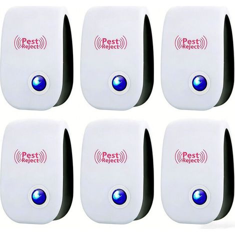 Repnte per roditori e insetti a ultrasuoni, confezione da 6, repnte per zanzare a ultrasuoni, repnte elettronico per topi, ragni, zanzare, formiche e scarafaggi (1/5)