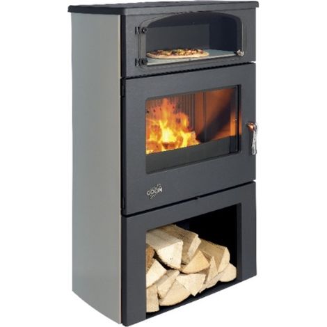 Estufa de leña GODIN Fonteval 10Kw - Antracita - 389143 (1/2)