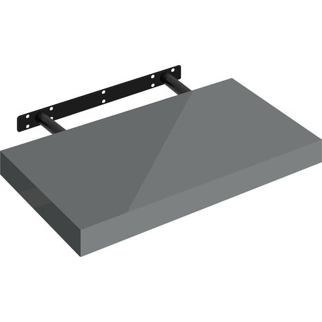 Étagère Murale WOLTU, Tablette Flottante, Panneau de Bois, Gris Brillant, 40x22,9x3,8cm