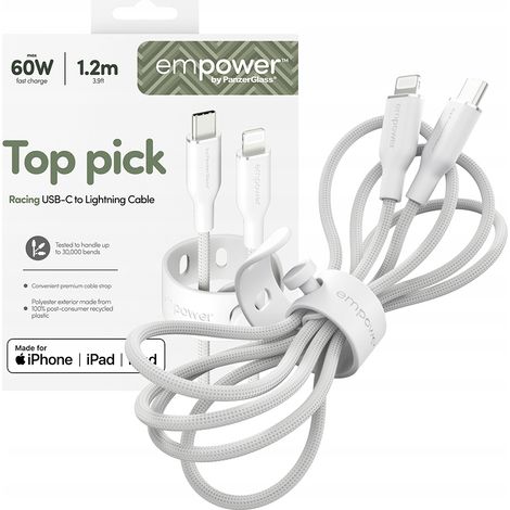 Panzerglass USB Typ C - Apple Lightning Kabel 2 m Weiß 1 Stück. (1/5)