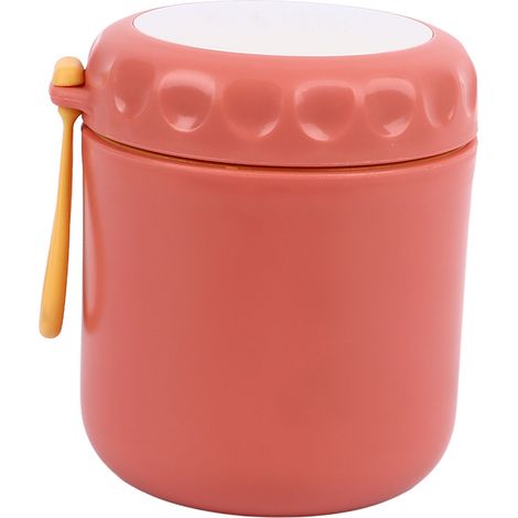 Boîte isotherme rouge 400 ml en acier inoxydable, étanche, avec cuillère, idéale pour les soupes et les plats chauds des enfants. (1/5)