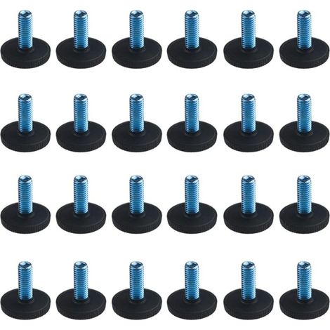 M8 24 Pièces Pied de Meuble Reglable Pieds de Nivellement pour Chaise de Table Pieds de Meubles à Visser avec des Noix (2.7×2.8cm) (1/5)