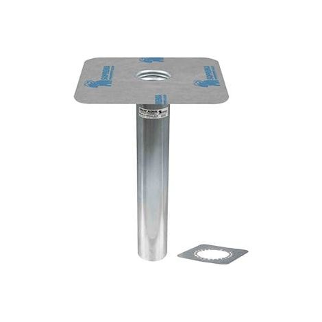 Drainage droit Alsan 75 L 400 ALU Platin mit Blindmanschette rechts L.400 mm D 75 mm - SOPREMA - 00119626-E0180 (1/2)