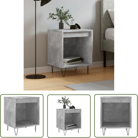 The Living Store Nachttisch Betongrau 40x35x50 cm Holzwerkstoff - Nachttisch - Beistelltisch - Wohnzimmermöbel - Schlafzimmereinrichtung - Holzwerkstoff (1/5)