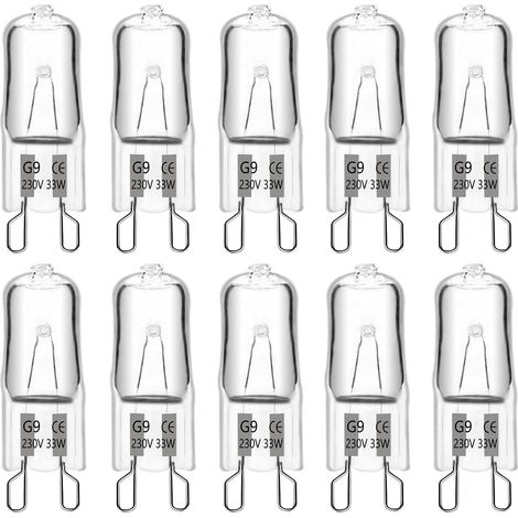 Lot de 10 Ampoule G9 Halogène 33W 230V Dimmable Blanc Chaud pour Lustres et Appliques