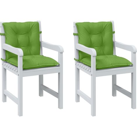 vidaXL Coussins de chaise à dossier bas lot de 2 vert mélangé tissu (1/5)