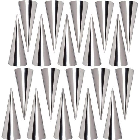 Moules Crème Pâtissière en Acier Inoxydable, Lot de 20 Moules Cannoli Moule Pain Tube Croissant Fabrication - Accessoire Traditionnel dans Cuisine pour Spirale Croissants Corne Gâteau Moule (1/5)