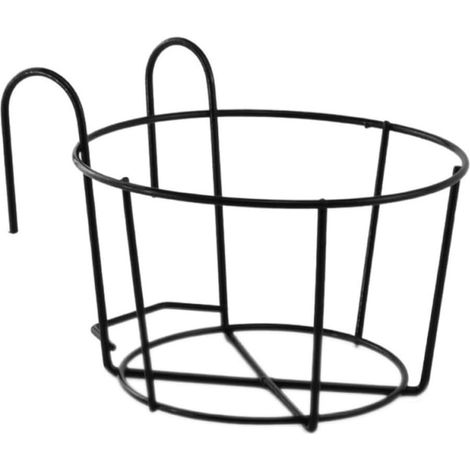 CCYKXASupport Mural Rond en Fer Forgé 25 CM Noir, Étagère Suspendue pour Pot de Fleurs, pour Balcon, Jardin et Intérieur (1/5)