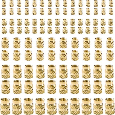 110 Pièces M2 M3 M4 M5 Inserts Filetés en Laiton Kit, Fusion à Chaud Inserts Écrous, pour Composants d'Impression 3D et Pièces en Plastique (1/5)