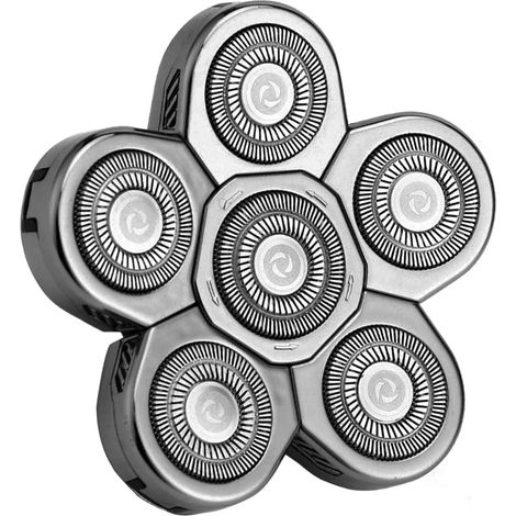 Tête Rasoir têtes, Rasoir électrique Flottant Barbe 7 Têtes pour Homme avec un Rasage Propre, Universel Double Anneau Lame Rasage Remplacement Durable Rapide pour Rasoir électrique 5 6 7 (1/5)