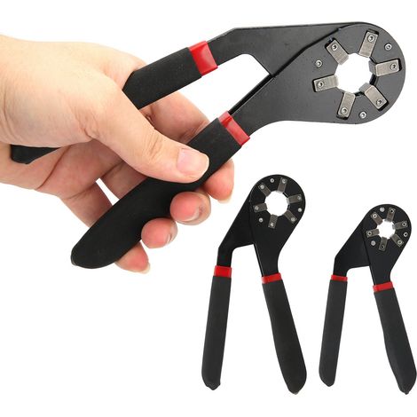 Clé à molette réglable multipliant la force de préhension, poignée en caoutchouc, outils manuels hexagonaux (1/5)