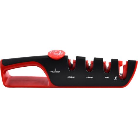 Afilador de cuchillos 4 en 1 con manual: perilla de ángulo ajustable de 6 niveles, afilador de cuchillos profesional multifunción para restauración, pulido y cuchillos.