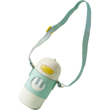 320-ml-Thermosbecher mit Silikonstrohhalm, Kinderbecher zur Wärmespeicherung, Innenmaterial aus Edelstahl 316, Weiß, 320 ml (1/5)