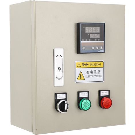 Thermostat numérique PID 380VAC triphasé 15KW avec sonde K, boîtier de régulation de température, contrôleur de chauffe industriel, coffret 3 phases (1/5)