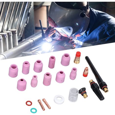 Kit d'accessoires pour mandrin à lentille à gaz TIG 55 pièces, verrerie Pyrex n° 10 pour WP-17/18/26 (1/5)