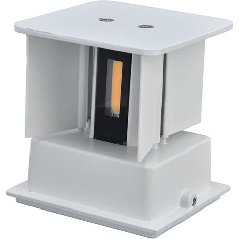 3,9-Zoll-LED-Außenwandleuchte, wasserdicht, quadratischer Aluminium-Doppelkopf, verstellbar, warmweißes Licht, 12 W (85–265 V) (1/5)