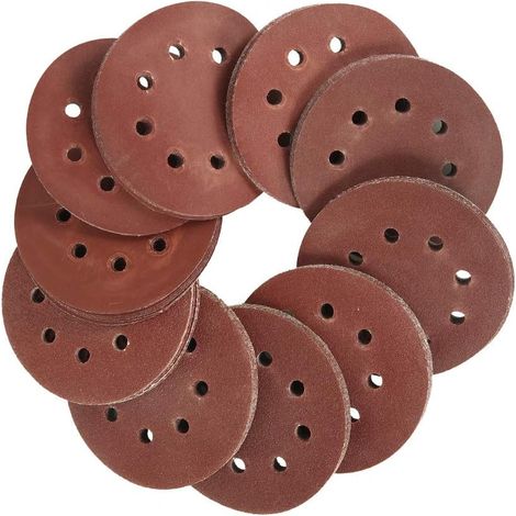 Disques de ponçage 125mm grains 40-800, 100 pièces papier verre pour ponceuse excentrique (1/5)