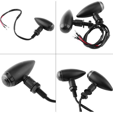 Clignotants Moto Ambre Style Balle 2 Pièces Feux Indicateurs Noirs Éclairage LED (1/5)