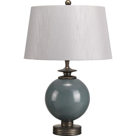 Lampe table céramique bleue Babushka E27 60W Elstead (1/5)