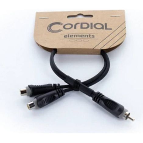 Cordial 14891 Jack / RCA Audio Adattatore a Y [1x Spina RCA - 2x Presa RCA] 0.30 m Nero guaina in PVC, Cavo doppio (1/5)