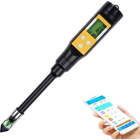 6-in-1 PH-Tester, Bodenfeuchtigkeitstester, Pflanzenhygrometer, Pflanzenlicht/PH/EC/Temperatur/Bodenfeuchtigkeit/Luftfeuchte, LCD-Display mit Datenspeicher und Alarmfunktion.