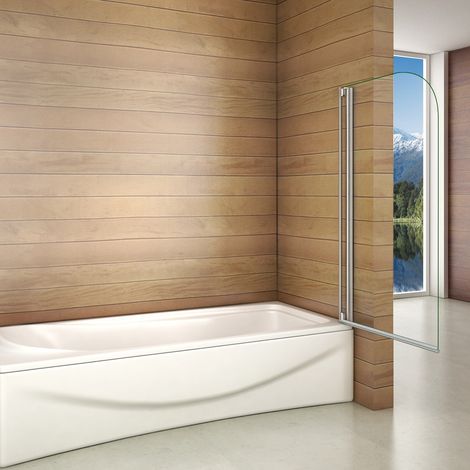 75X140cm Badewannenaufsatz Duschabtrennung Echtglas Badewannen-Faltwand (1/4)
