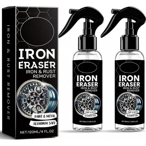 Rostentferner-Spray – Entfernt Eisen und Rost für Felgen und Karosserie – Wirkt schnell gegen Rost und Bremsstaub – Professionelle Reinigung von Fahrzeugoberflächen (2er-Pack) (1/5)
