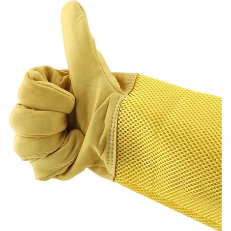 Imker-Schutzhandschuhe mit langem Netzärmel, Anfänger-Imker-Arbeitswerkzeug XL (1/5)