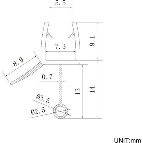 Joint De Douche - 70 Cm - Pour Verre 6 Mm A 7 Mm - Avec Deflecteur D Eau - En Pvc (1/4)