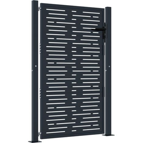 Portail de jardin,Portail de clôture,Portillon de jardin anthracite 105x155 cm conception de carré CFW15293 (1/5)