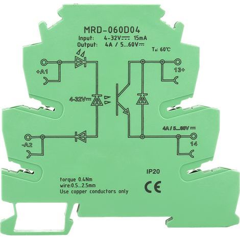 Module de relais, indicateur LED à connexion rapide ultra fin à semi-conducteurs pour dispositif de contrôle (1/4)