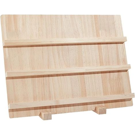 Présentoirs de Boucles D'Oreilles en Bois, 3 Couches Bijoux Présentoir Bois Porte-Carte Photos Porte-Carte de Visite Affichage avec Support de Base pour Domicile Magasin, 30x14.1x40 cm (1/5)