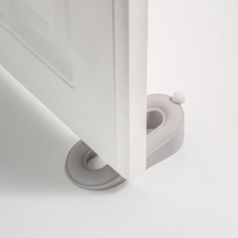 2 topes de puerta resistentes al viento, topes de seguridad para el hogar, topes de puerta anticolisión y antideslizantes - gris (1/4)