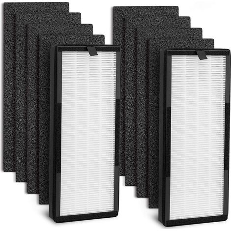 Filtre de rechange pour purificateur d'air 8000 Elite Pro Series, 2 filtres HEPA et 8 pré-filtres à charbon actif (1/5)